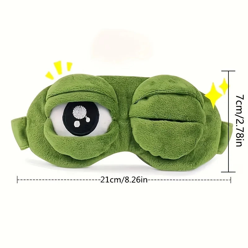3D Sad Frog Sleep Mask Natural Sleeping Eyeshade Cover Shade Eye Patch For Travel Office Room Relieve Stress Anxiety Gift