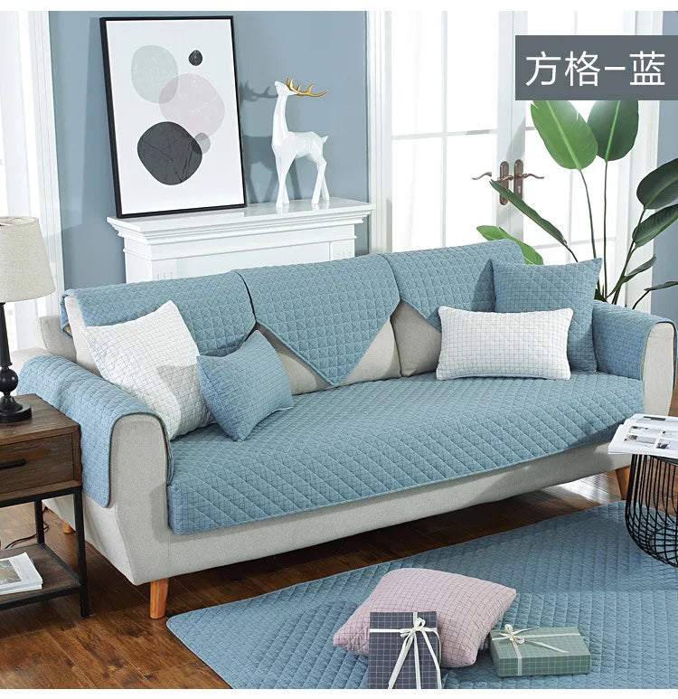 1. 2, 3, 4 Seat Sofa Covers, Sofa Covers, Plaid, Pet Dog Sofa Mats, Living Room Furniture Protective Covers