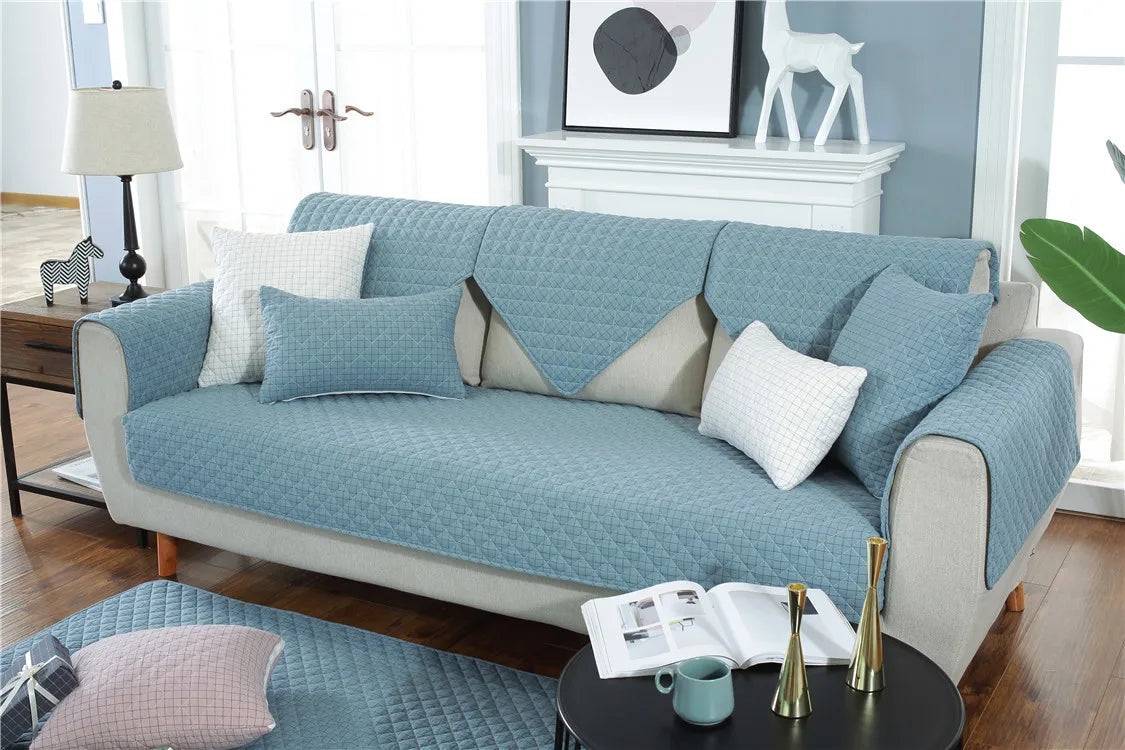 1. 2, 3, 4 Seat Sofa Covers, Sofa Covers, Plaid, Pet Dog Sofa Mats, Living Room Furniture Protective Covers