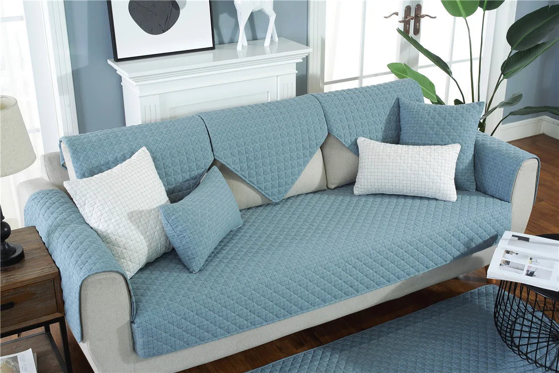 1. 2, 3, 4 Seat Sofa Covers, Sofa Covers, Plaid, Pet Dog Sofa Mats, Living Room Furniture Protective Covers