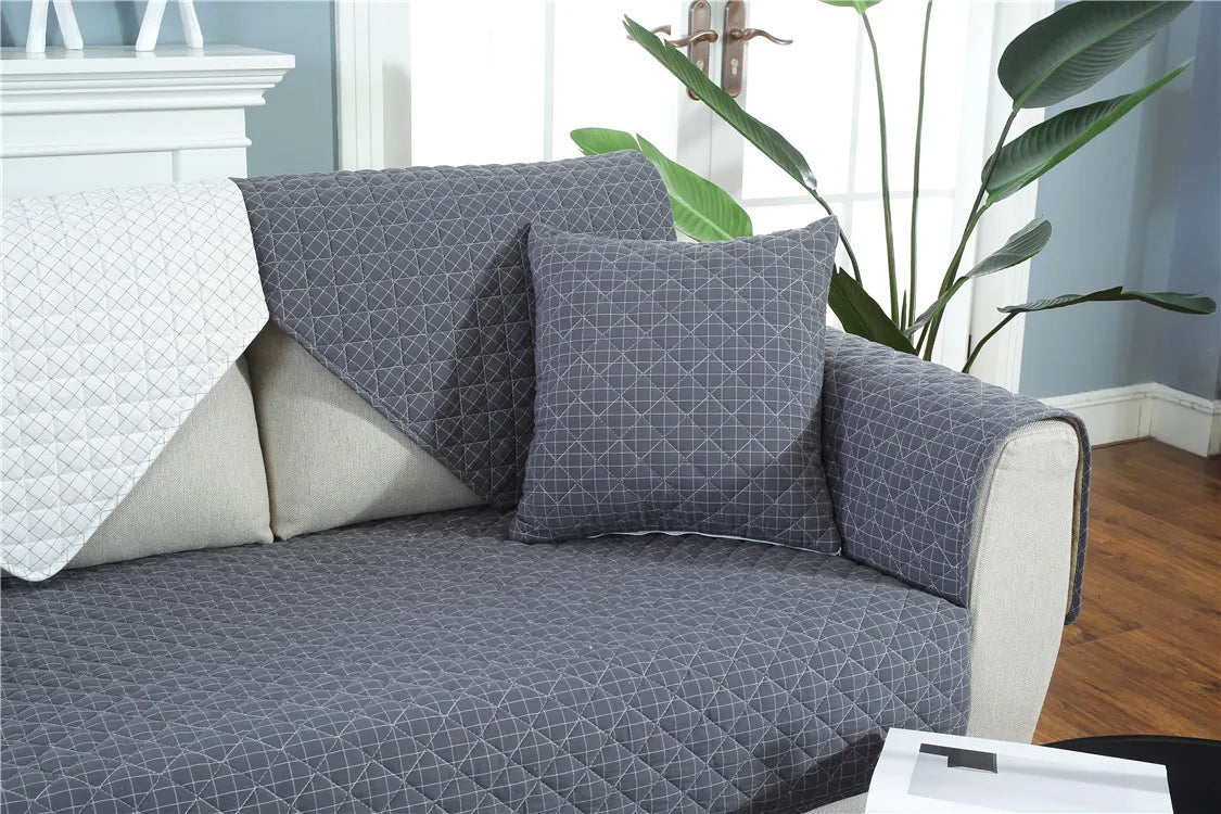 1. 2, 3, 4 Seat Sofa Covers, Sofa Covers, Plaid, Pet Dog Sofa Mats, Living Room Furniture Protective Covers