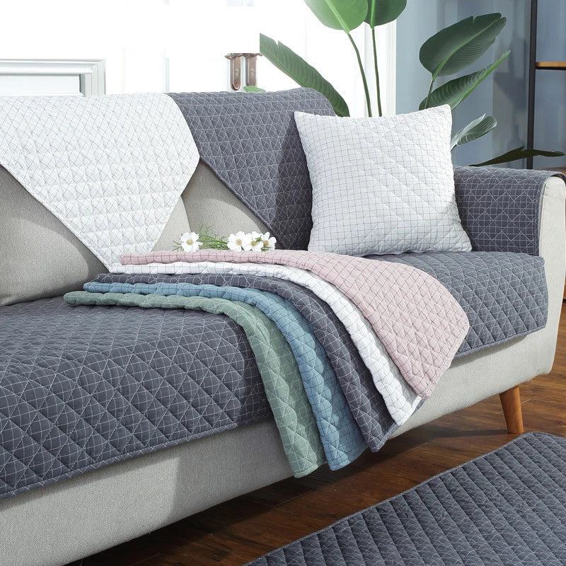 1. 2, 3, 4 Seat Sofa Covers, Sofa Covers, Plaid, Pet Dog Sofa Mats, Living Room Furniture Protective Covers