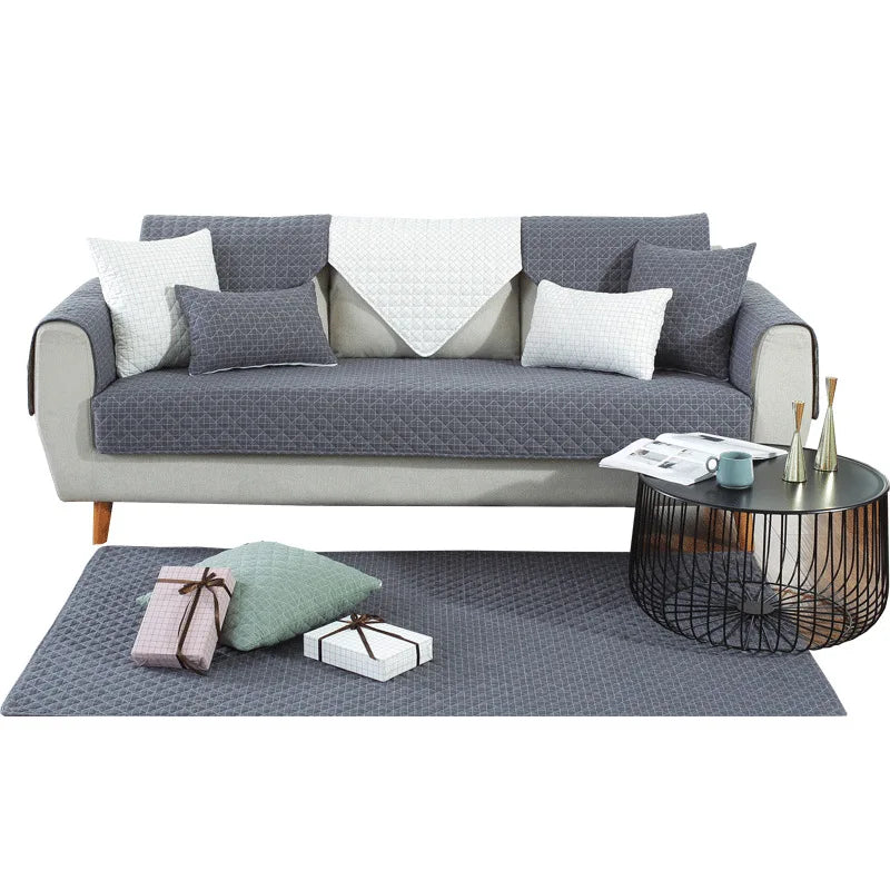 1. 2, 3, 4 Seat Sofa Covers, Sofa Covers, Plaid, Pet Dog Sofa Mats, Living Room Furniture Protective Covers