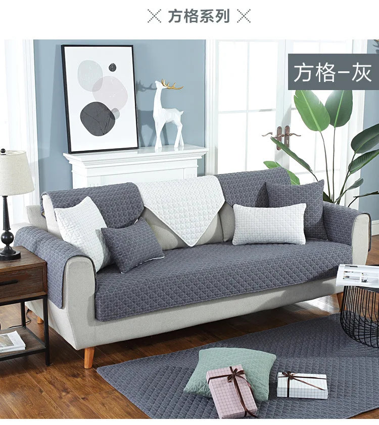 1. 2, 3, 4 Seat Sofa Covers, Sofa Covers, Plaid, Pet Dog Sofa Mats, Living Room Furniture Protective Covers