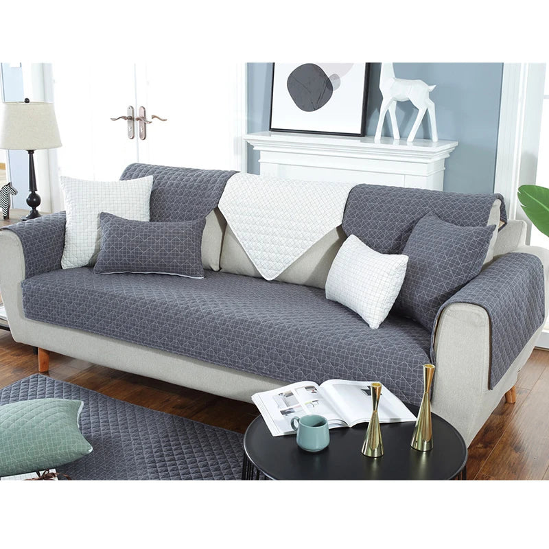 1. 2, 3, 4 Seat Sofa Covers, Sofa Covers, Plaid, Pet Dog Sofa Mats, Living Room Furniture Protective Covers