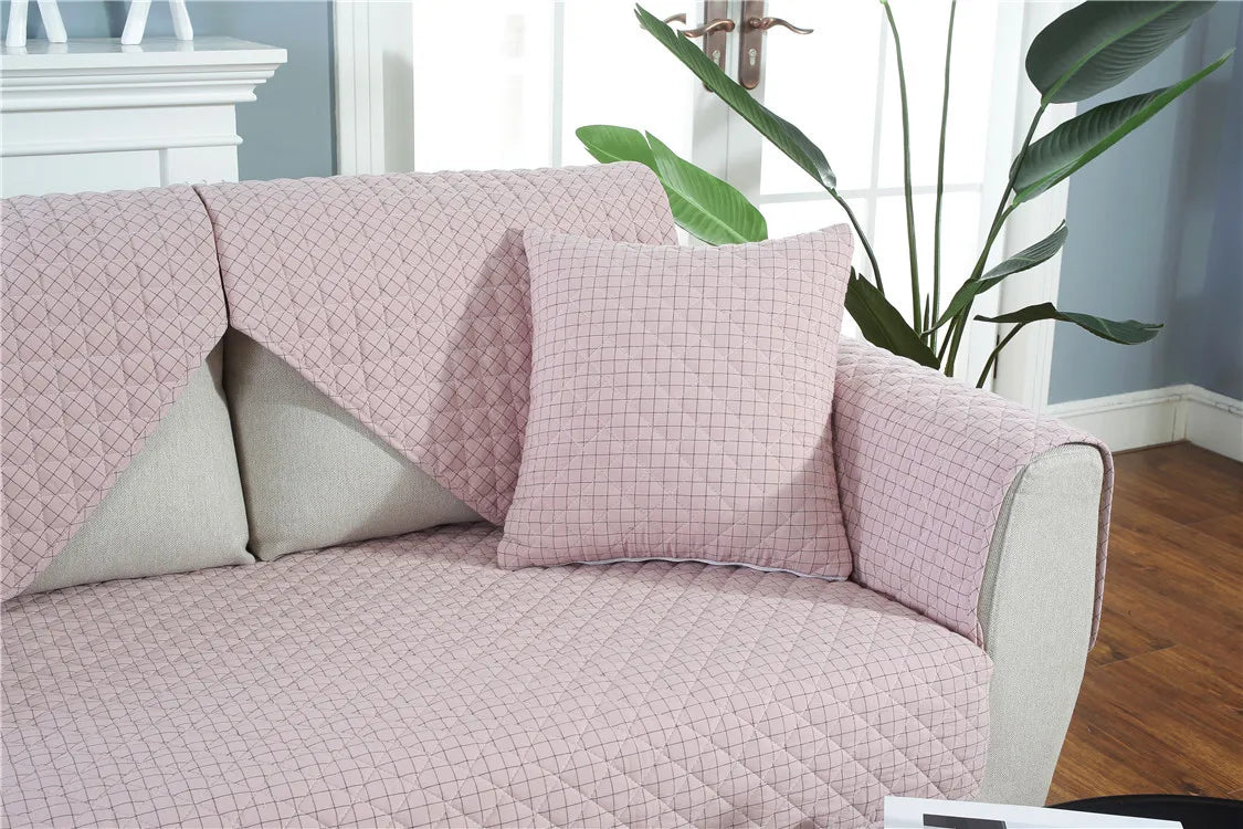 1. 2, 3, 4 Seat Sofa Covers, Sofa Covers, Plaid, Pet Dog Sofa Mats, Living Room Furniture Protective Covers