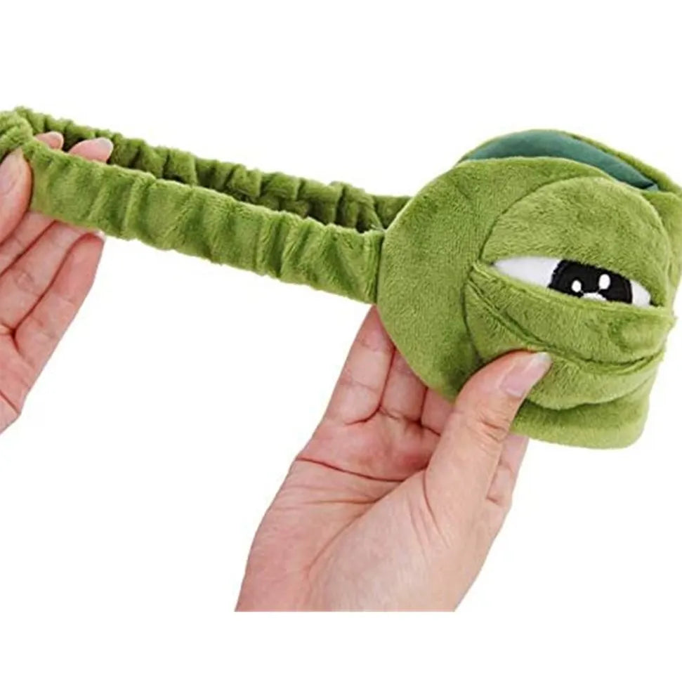 3D Sad Frog Sleep Mask Natural Sleeping Eyeshade Cover Shade Eye Patch For Travel Office Room Relieve Stress Anxiety Gift