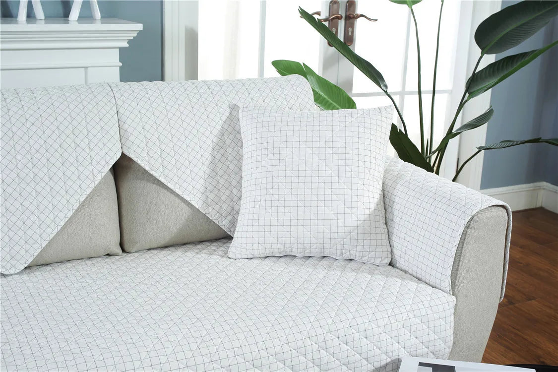 1. 2, 3, 4 Seat Sofa Covers, Sofa Covers, Plaid, Pet Dog Sofa Mats, Living Room Furniture Protective Covers
