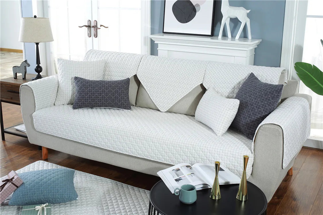 1. 2, 3, 4 Seat Sofa Covers, Sofa Covers, Plaid, Pet Dog Sofa Mats, Living Room Furniture Protective Covers