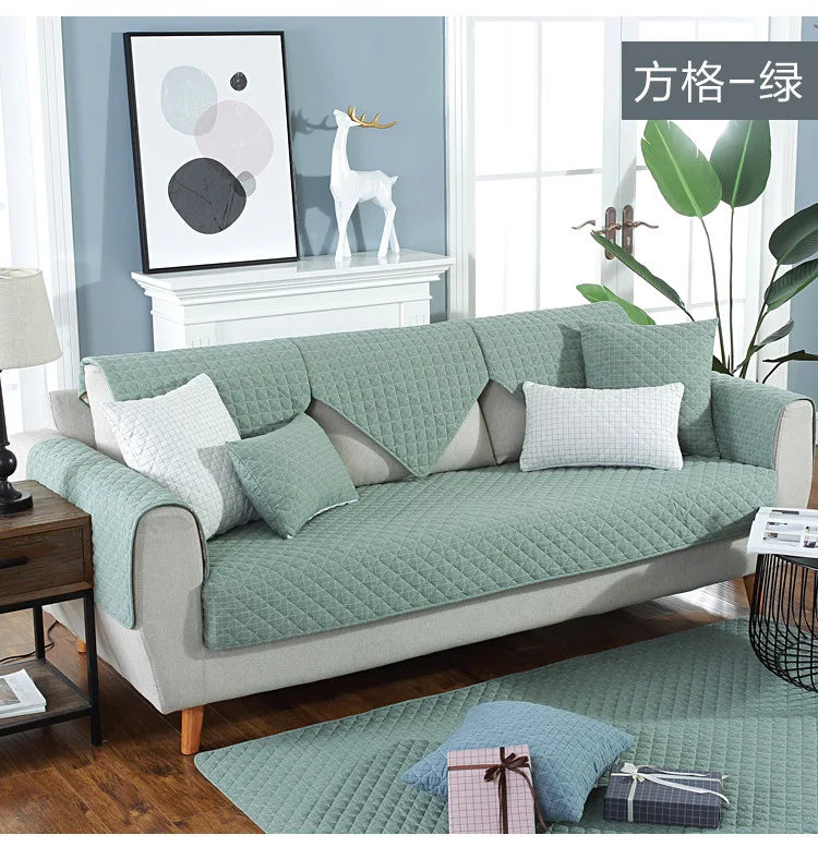1. 2, 3, 4 Seat Sofa Covers, Sofa Covers, Plaid, Pet Dog Sofa Mats, Living Room Furniture Protective Covers