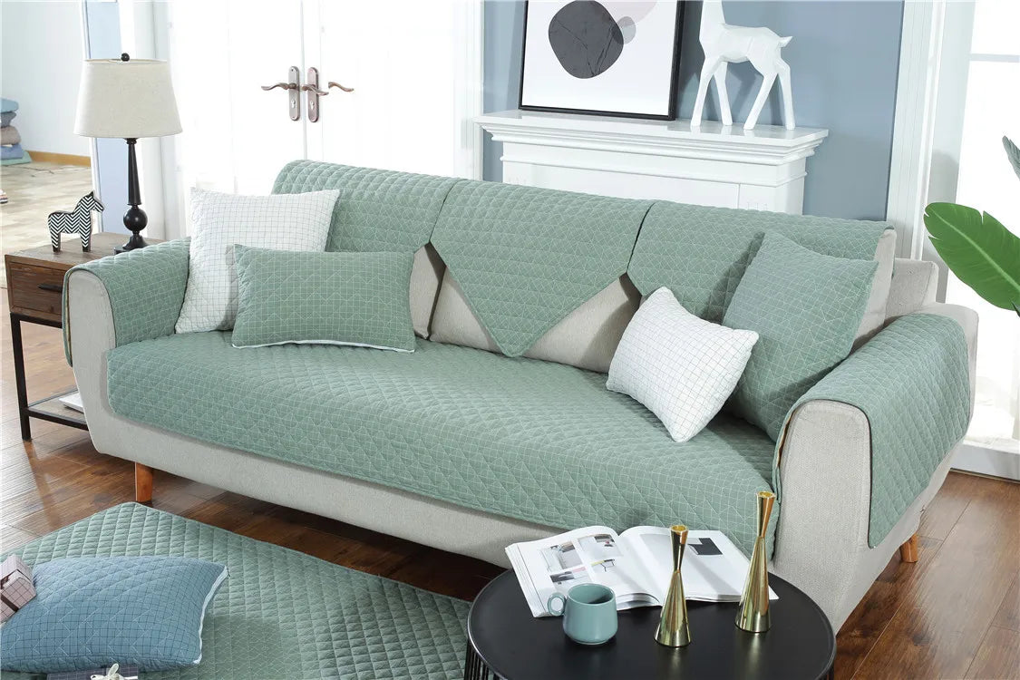 1. 2, 3, 4 Seat Sofa Covers, Sofa Covers, Plaid, Pet Dog Sofa Mats, Living Room Furniture Protective Covers